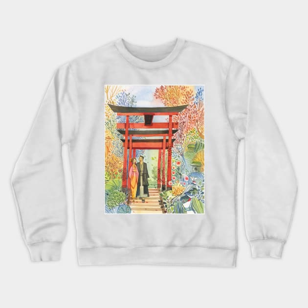 Japan Temple Crewneck Sweatshirt by Alina Chau